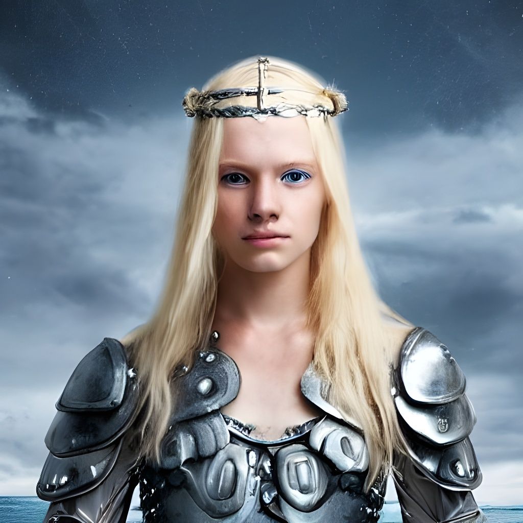 Scandinavian Princess Warrior on Viking Longship