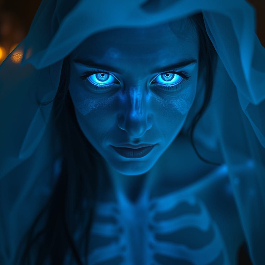 Ethereal Blue Lady Ghost in Haunted Mansion