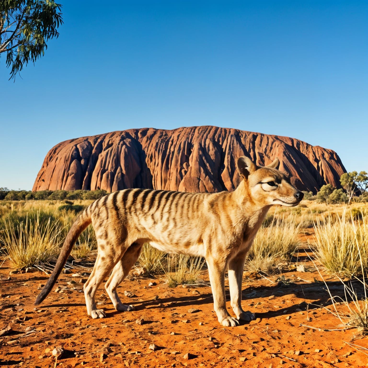 Thylacine in the Australian Outback near Uluru