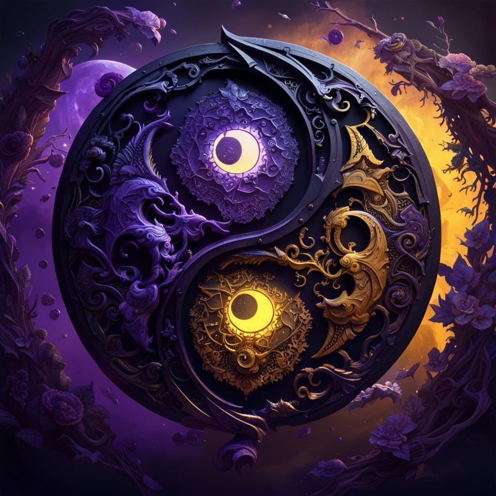 Yin and Yang at Dawn: Dark Fantasy Concept Art