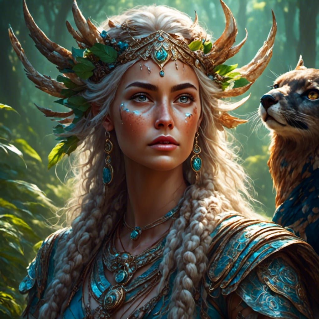 Hyperrealistic Portrait of Artemis, Goddess of the Hunt