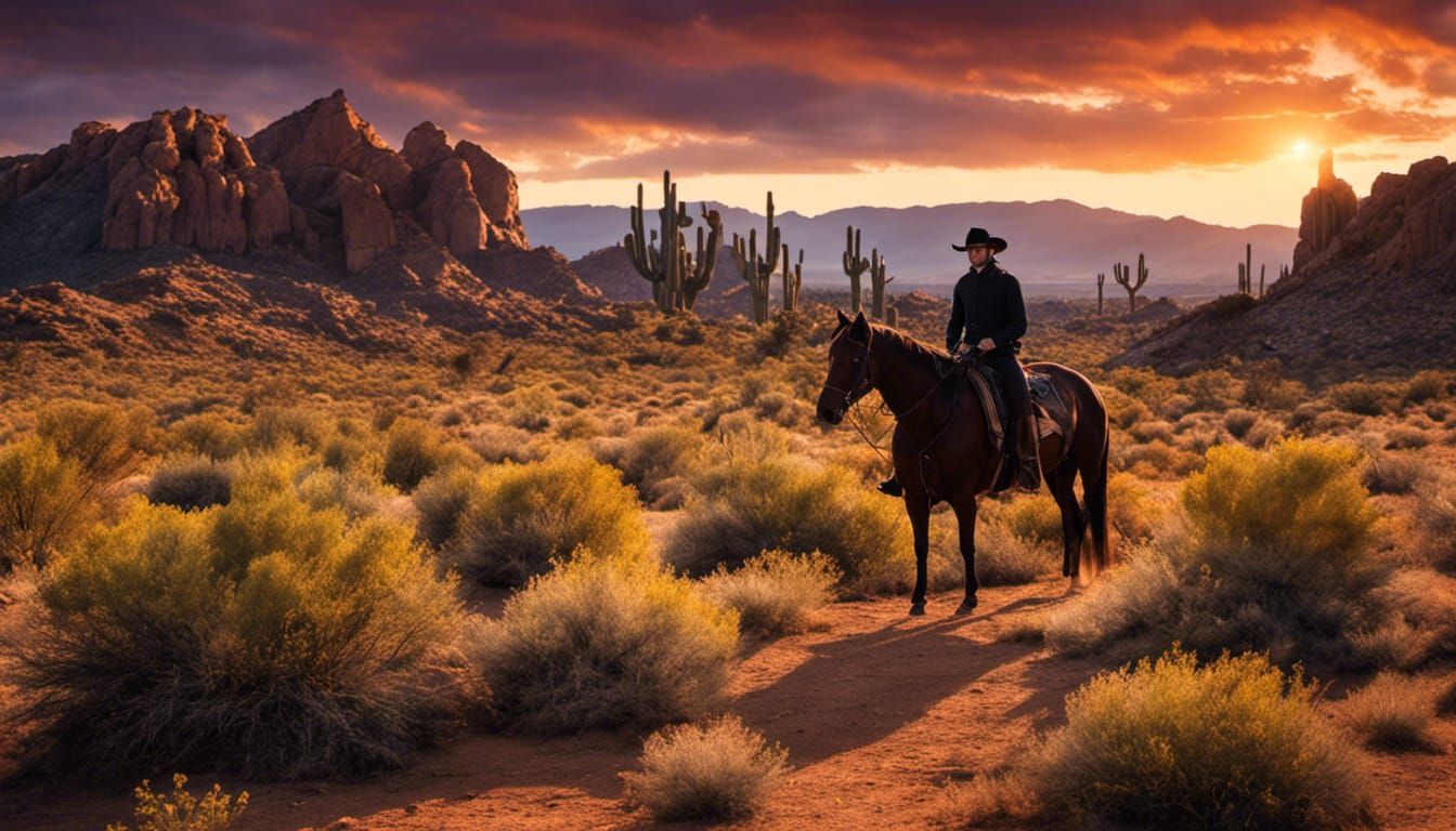 Cowgirl and Horse at Desert Campfire in Comic Art
