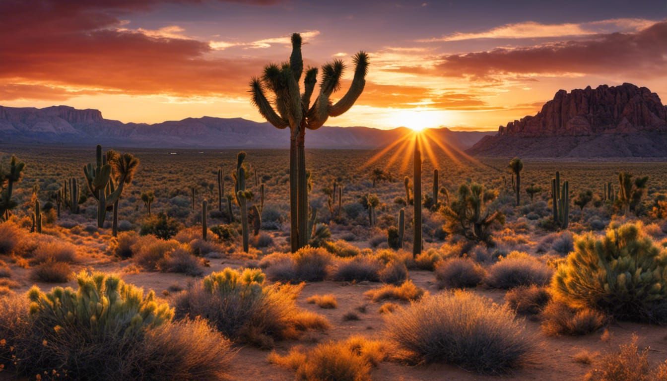 Cowgirl and Horse at Campfire in Desert Landscape