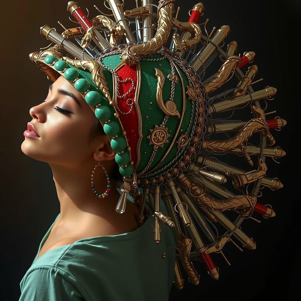 Vivid Maximalist Sculpture in High Contrast Realistic Style