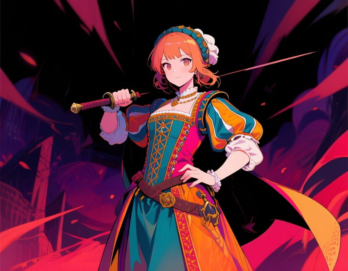 Heroic Landsknecht Girl in Studio Trigger Style