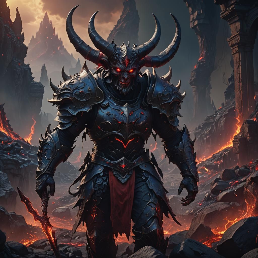 Devil in Ornate Armor: Dark Fantasy Concept Art