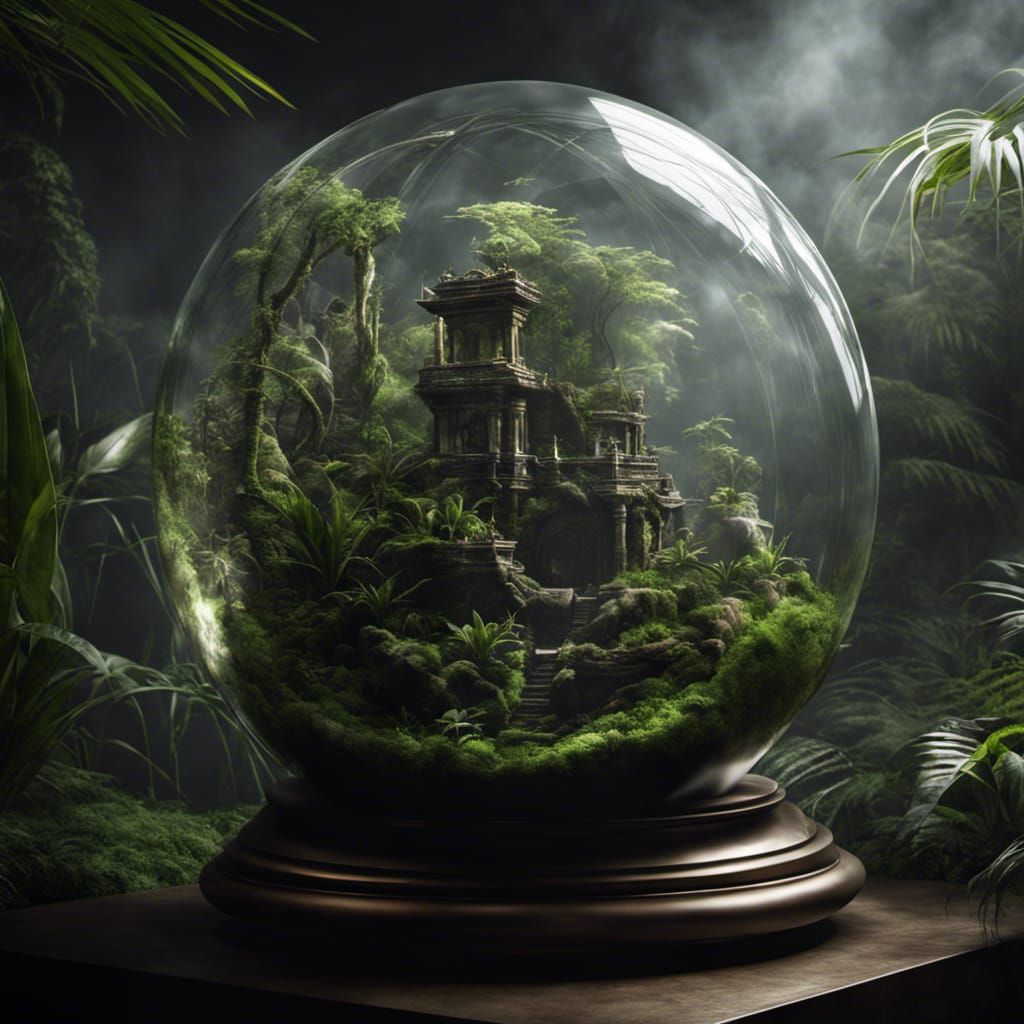 Jungle Terrarium in Glass Sphere CGI VFX