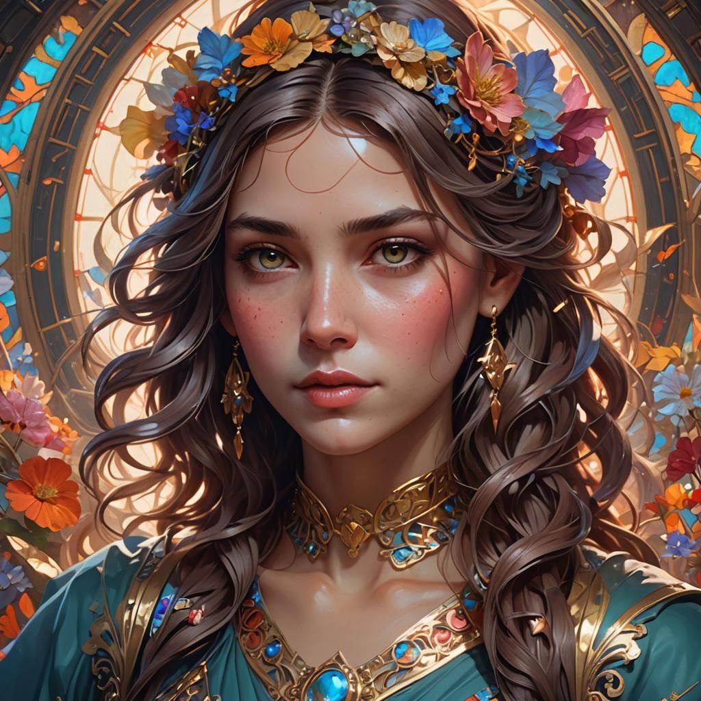 Expressive Portrait of Love in Hyperdetailed Style