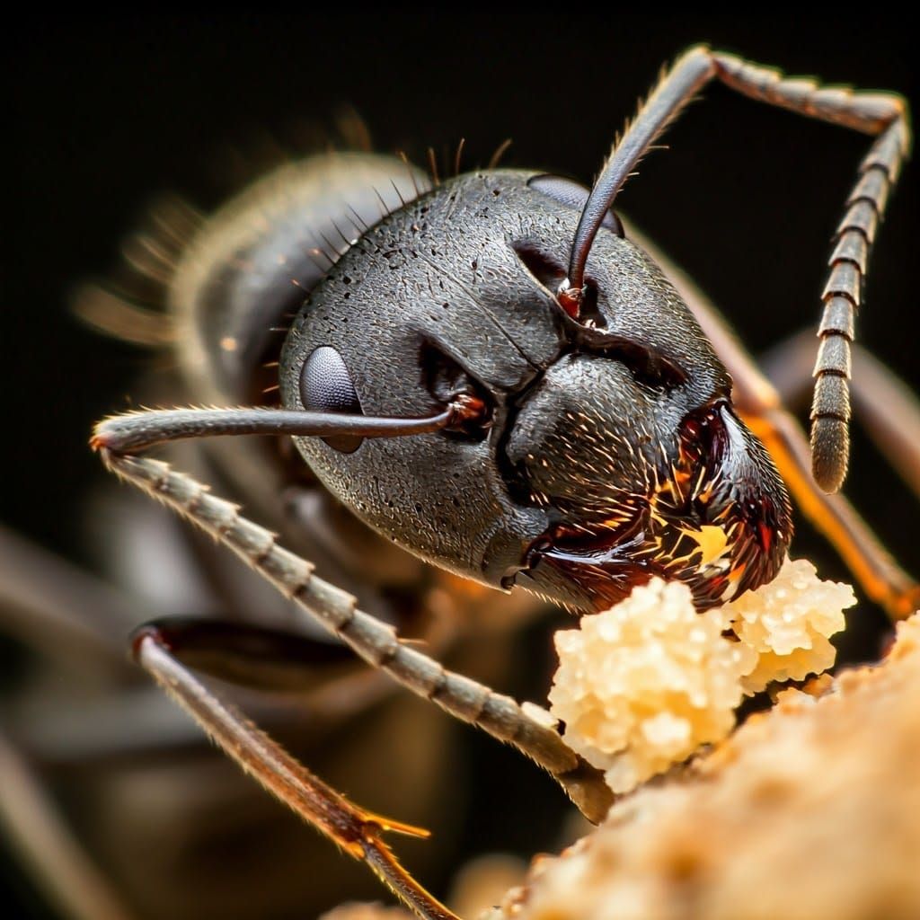 Ant Head Macro Photo in Hyper-Realistic Digital Art