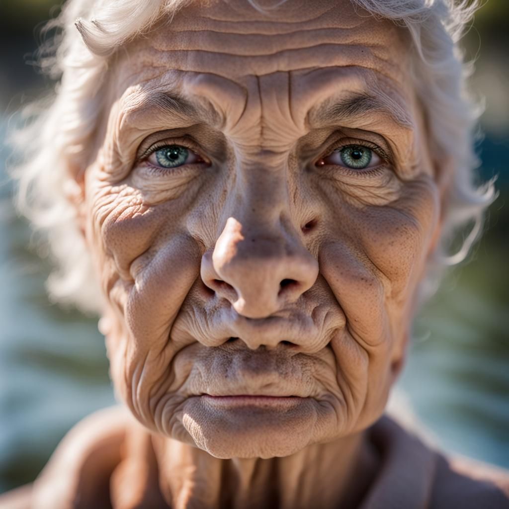 Ashen Grandmother Face Above Les Sables d'Olonne