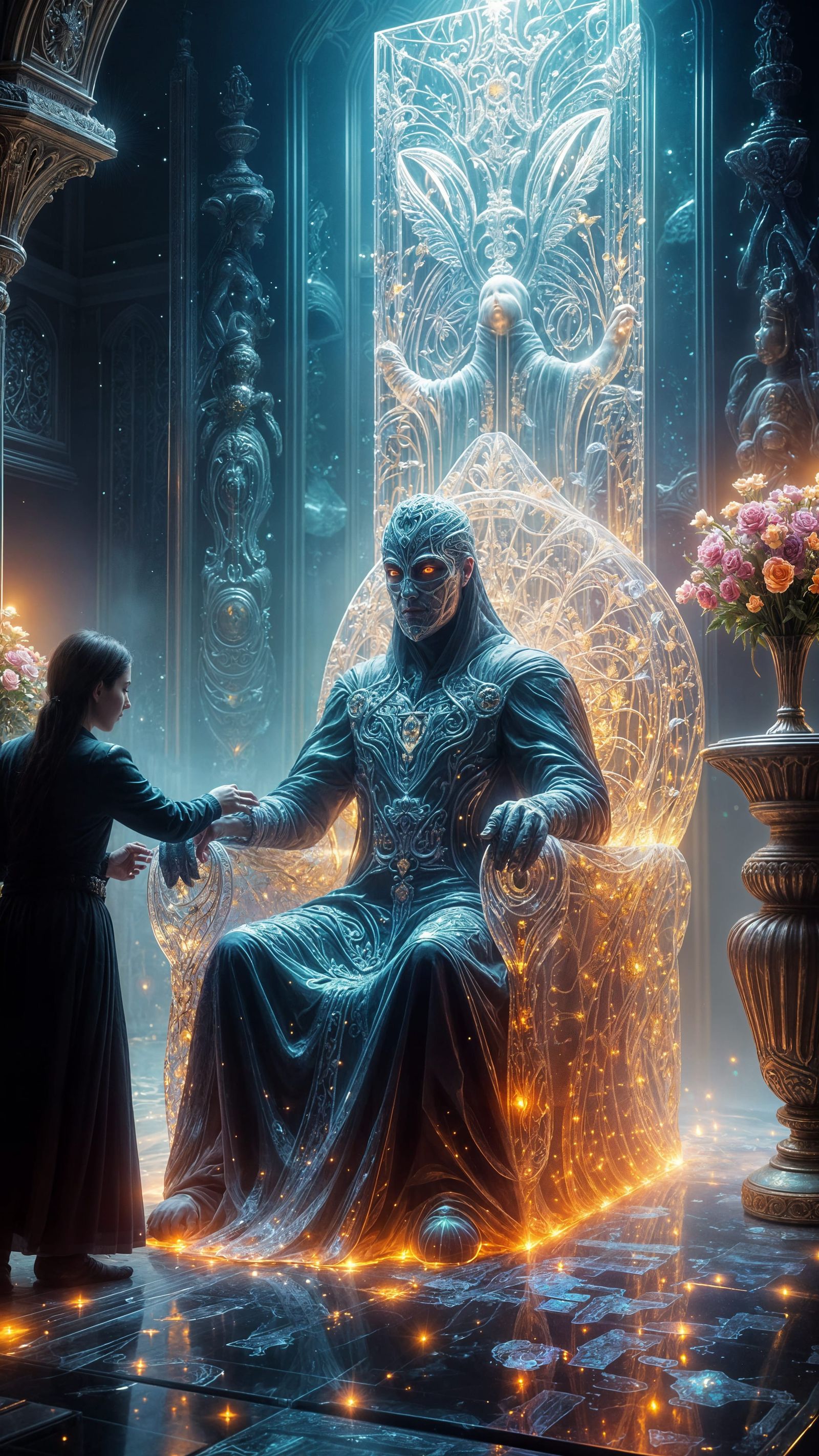 Clear Tapestry Depicts Knighting Ceremony in Prismatic Light