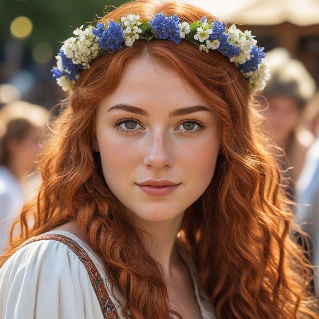 A Pretty Boho Girl in Warm Tones, Inspired by Pointillism