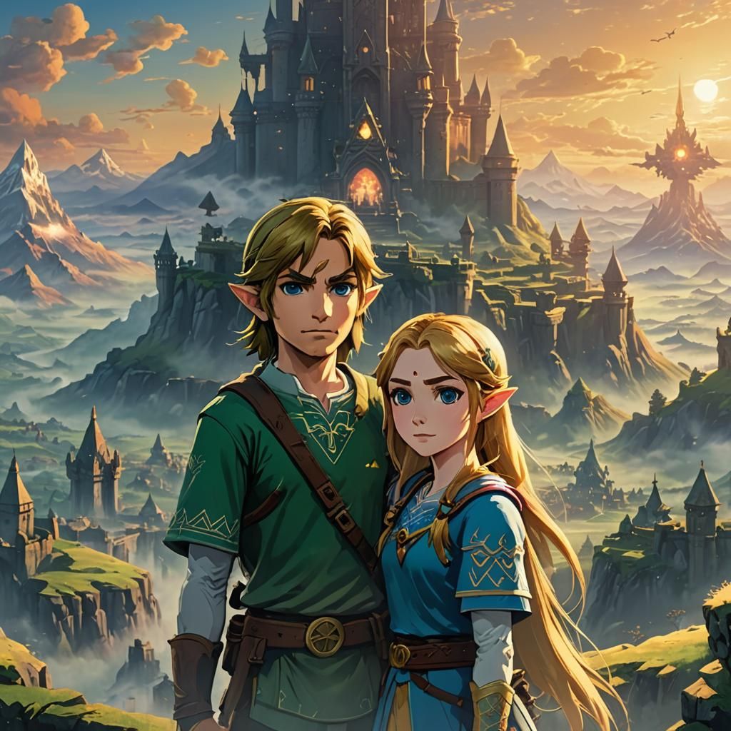 Romantic Sci-Fi Anime Wedding of Link and Zelda