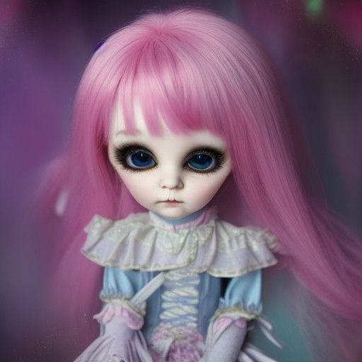 Ethereal Pastel Goth Doll Crying Tears