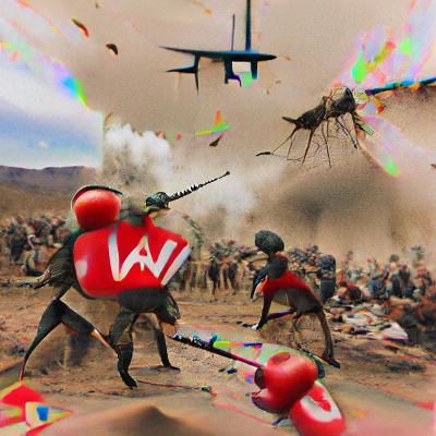 Dramatic War Scene Generated by AI
