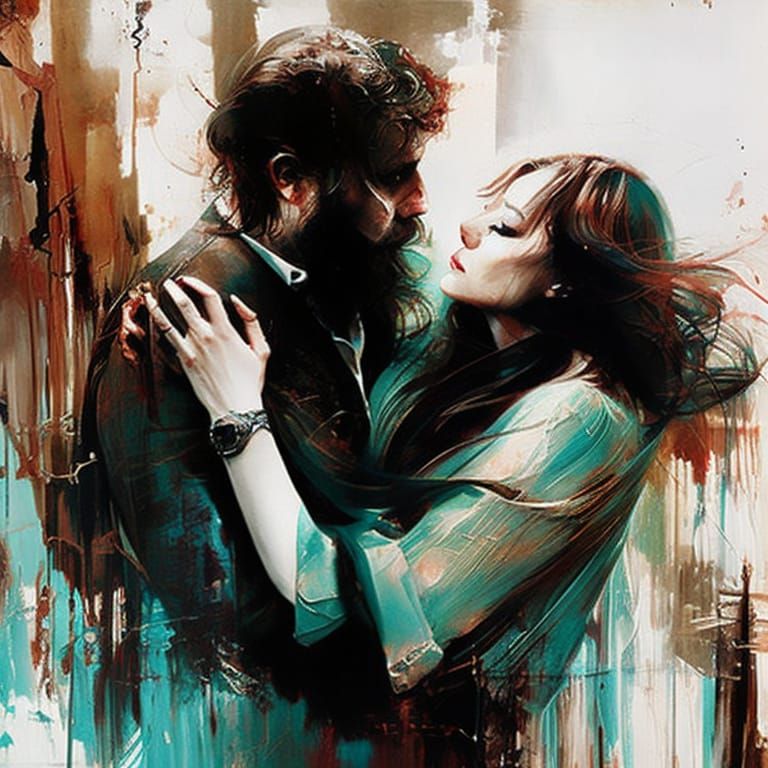 Sinister Embrace: A Dark Fine Art Painting