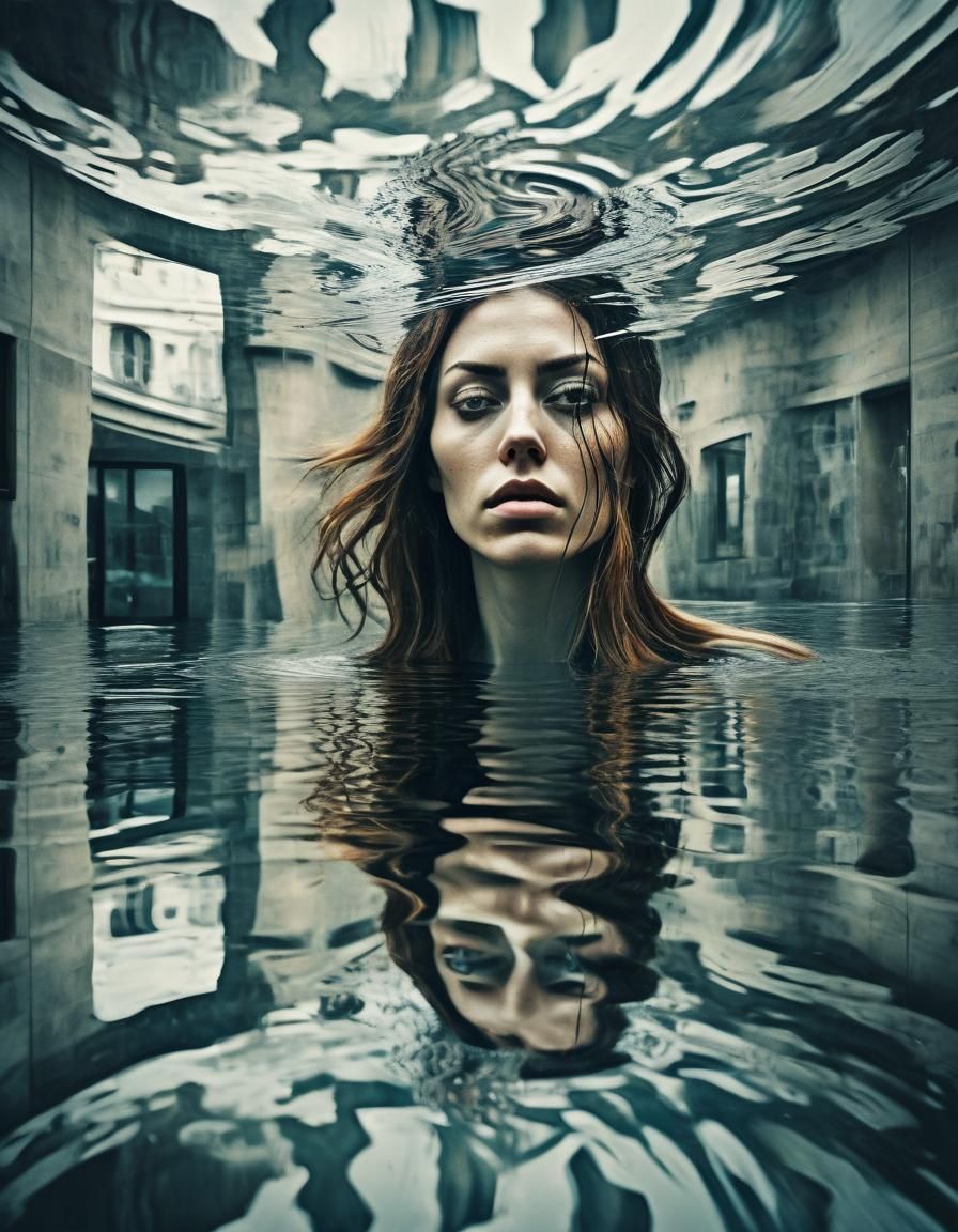 Distorted Reflection: Surreal Image of Insecurity