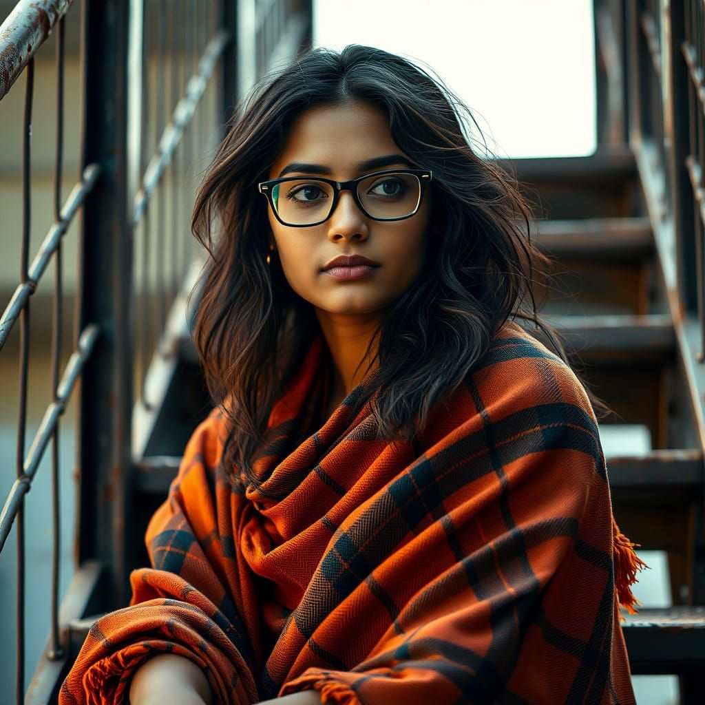 Elegant Indian Woman in Soft Warm Light
