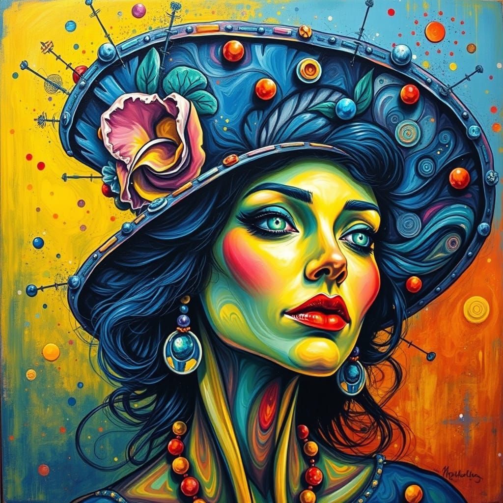 Surreal Hat Crafted From Women, Vibrant and Detailed