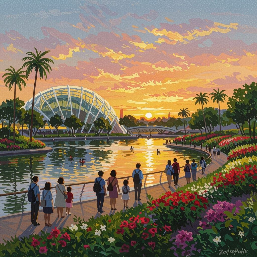 Gardens by the Bay: Impressionistic Sunset