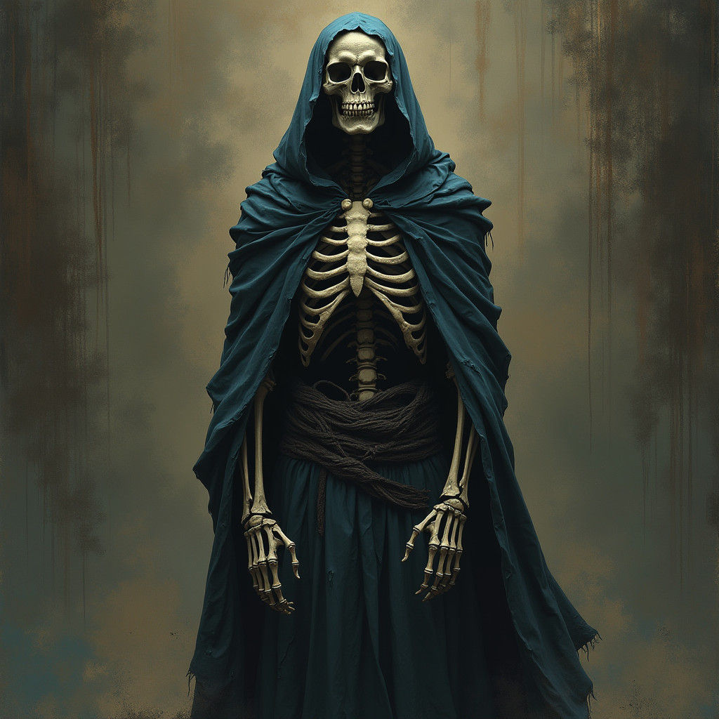 Heroic Skeleton in Robe: Fantasy Concept Art