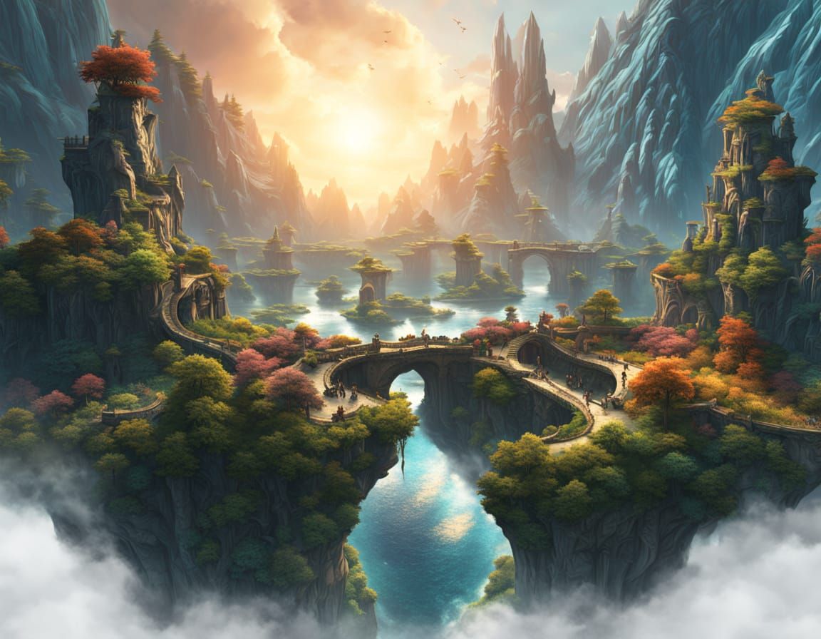 Surrealistic Earth Celestial River Digital Art