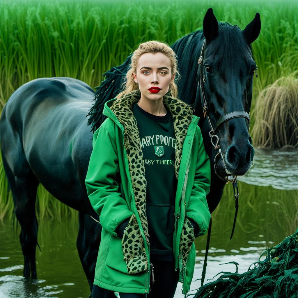 Slytherin Queen and Kelpie in Black Lake