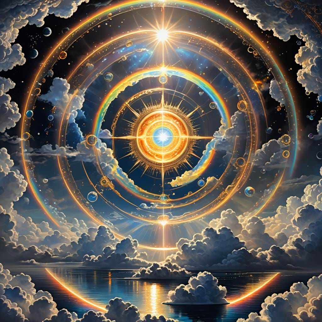 Celestial Figure Lounging on Cloud in Digital Art