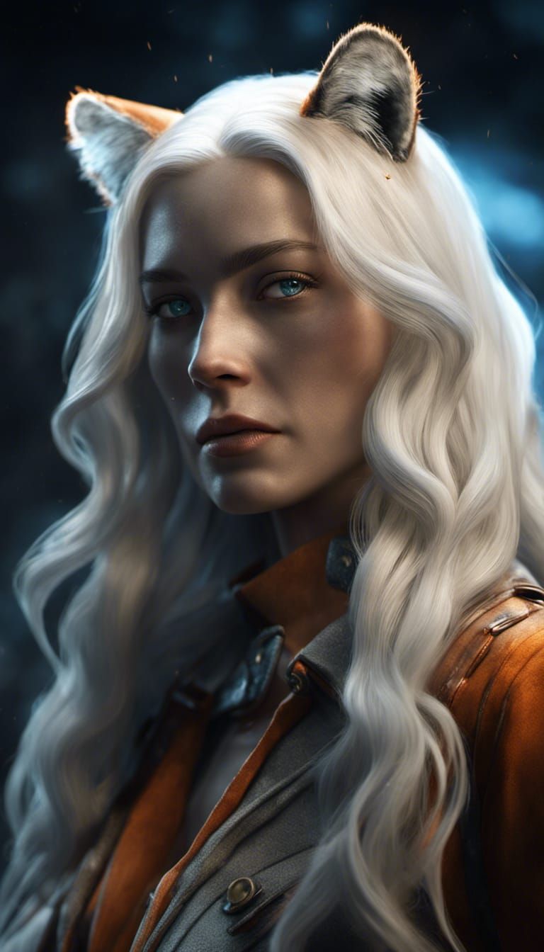 WWII Woman with Tiger Companion in 8K