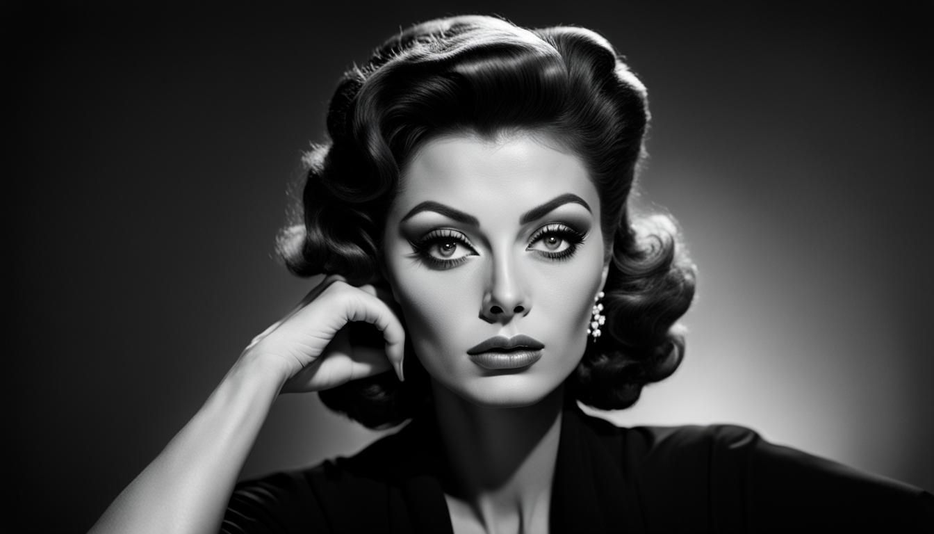 Glamorous Noir Portrait in Old Hollywood Style