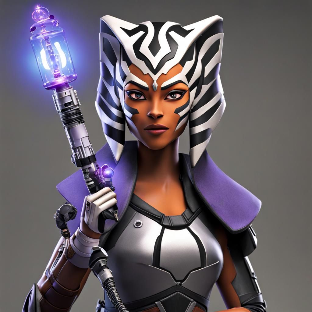 Mad Scientist Ahsoka Tano in Cyberpunk Steampunk Style