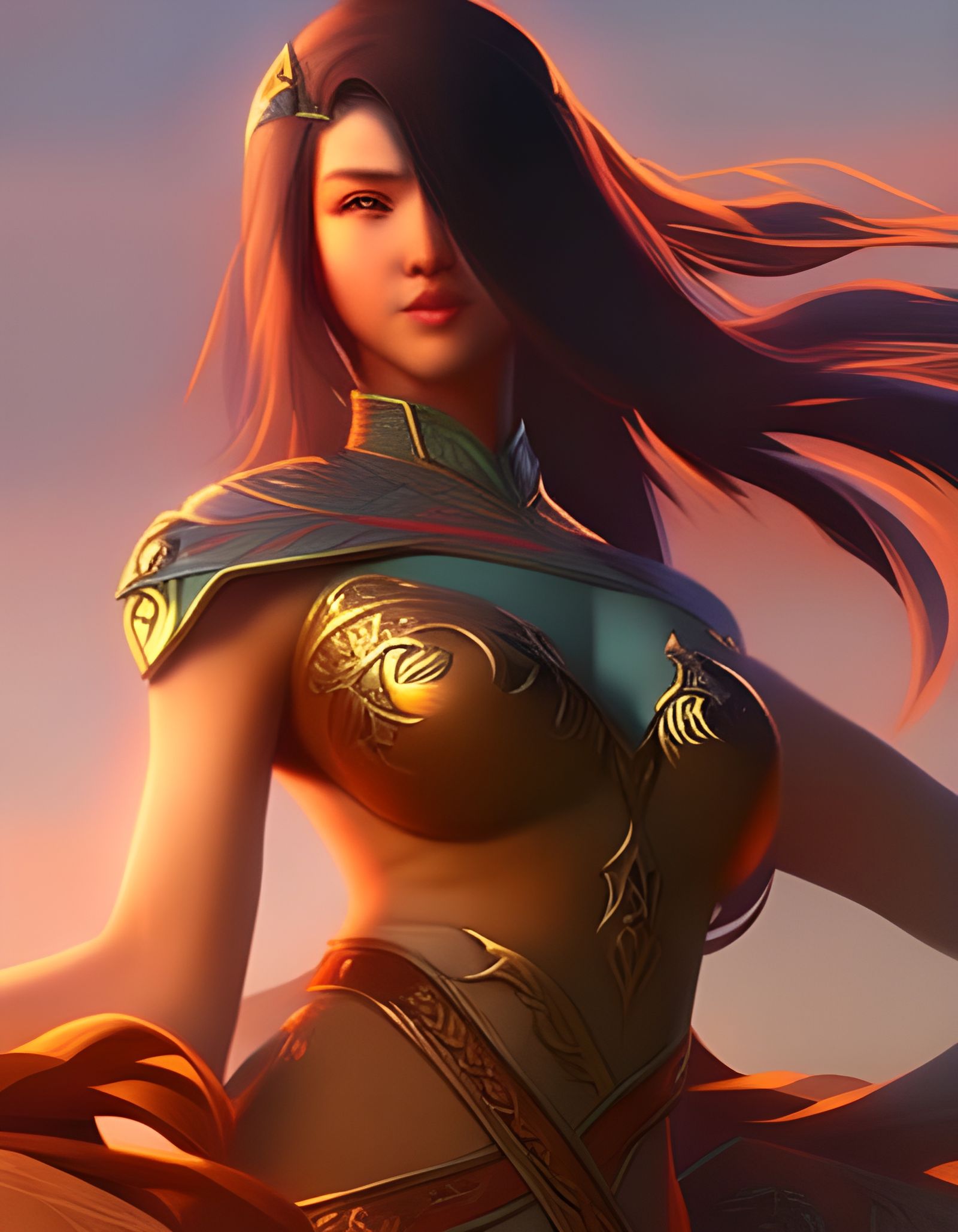 Teen in Chinese Bikini: Ethereal Fantasy Art