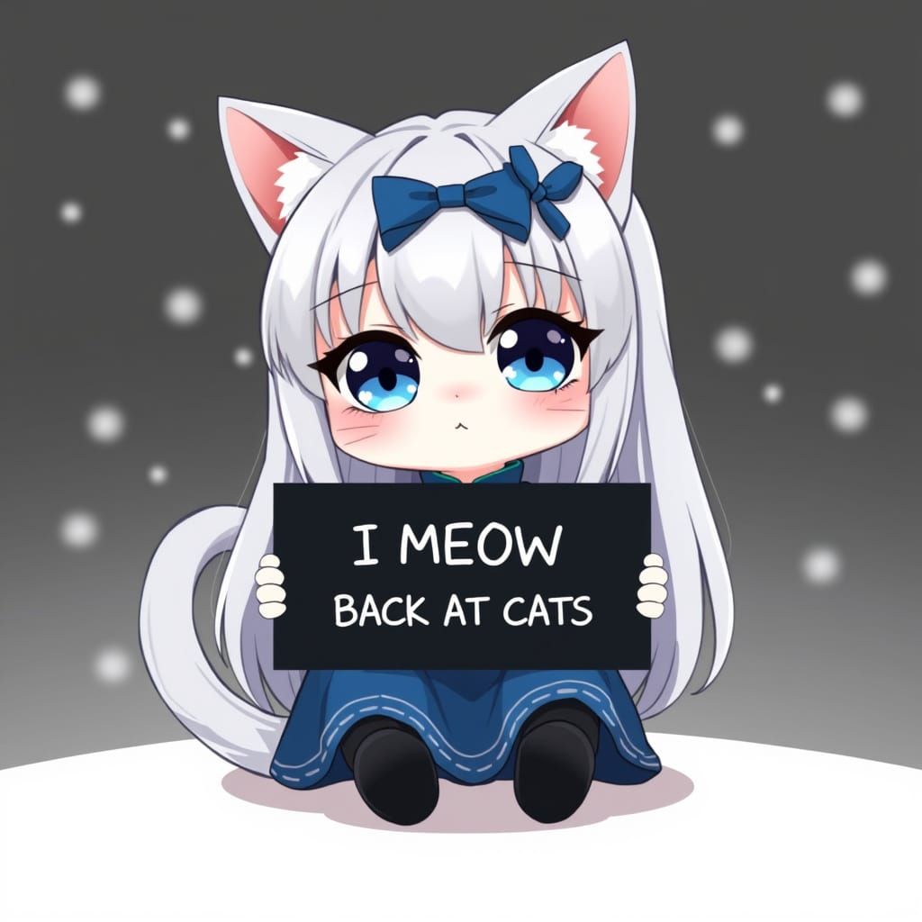 Kawaii Catgirl Meows Back at Feline Friends in Sweet Anime S...