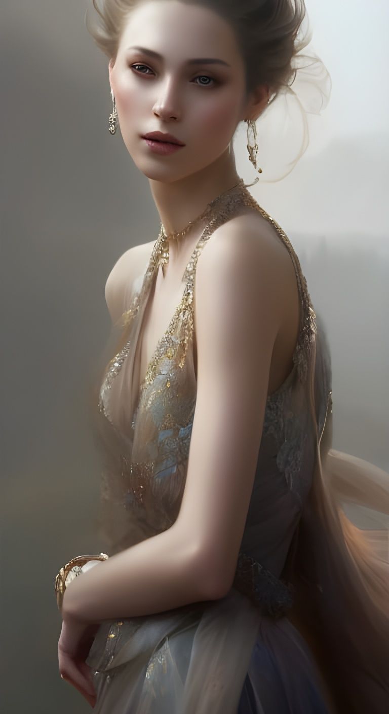 Graceful Woman Portrait in Detailed Matte Painting
