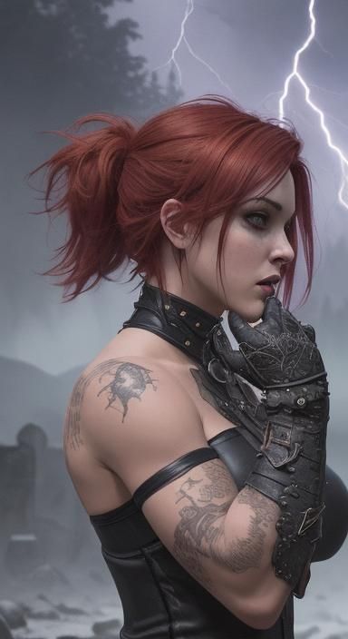 Vampire Guitarist in Hyperrealist Comic Art Style