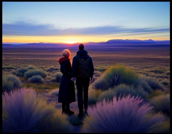 Northern Lights Dance Amid Sagebrush