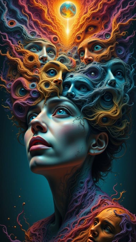 Mindscape of Emotions: A Single Face Surrounded by Many