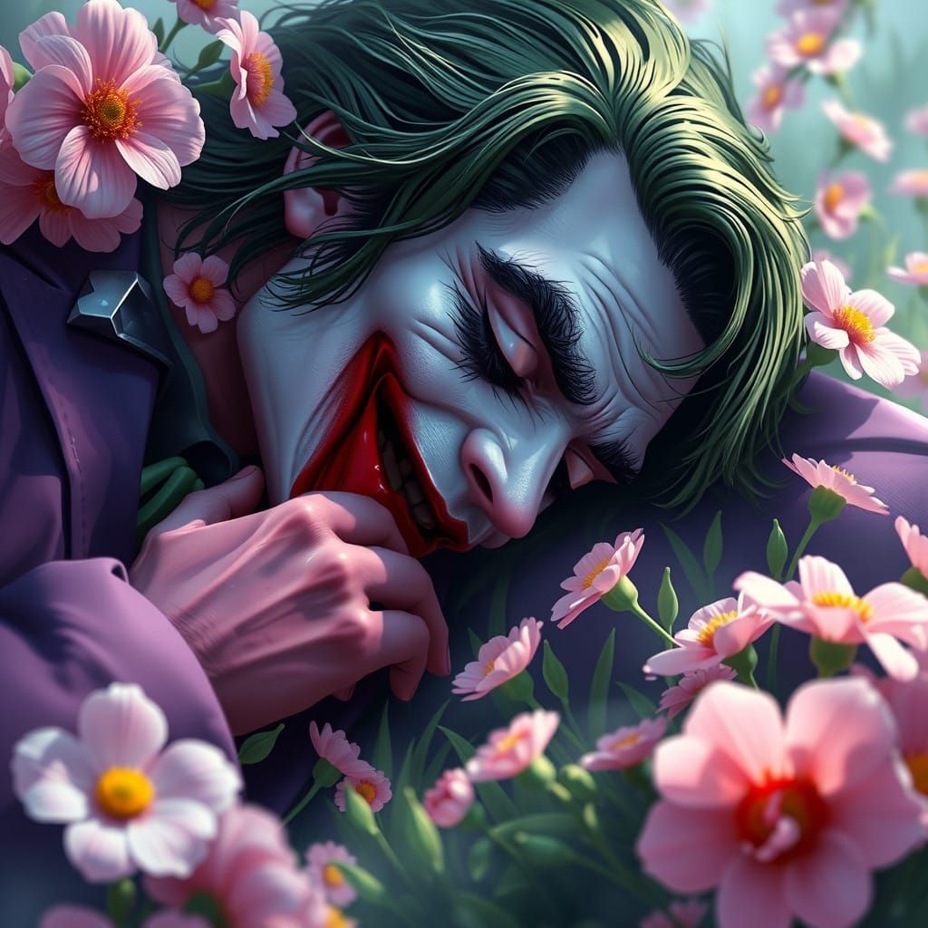 The Joker's Ethereal Rest in Spring Florals