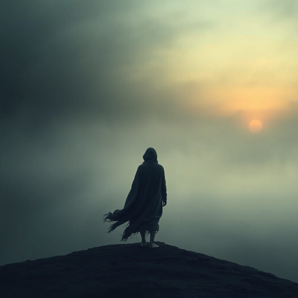 A Lonely Figure Embracing the Void