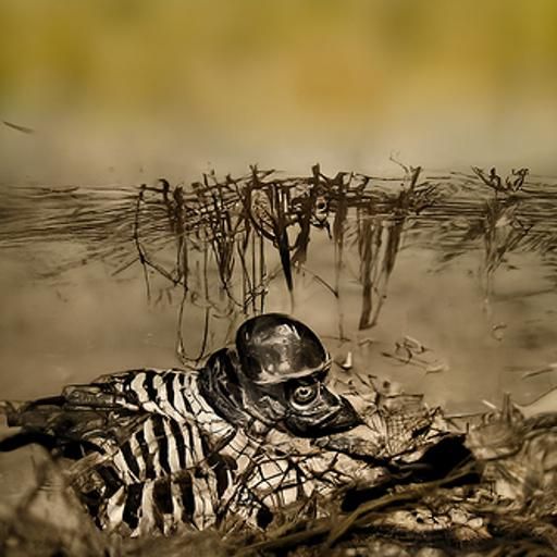 WWI German Soldier in Mud, Otto Dix Style