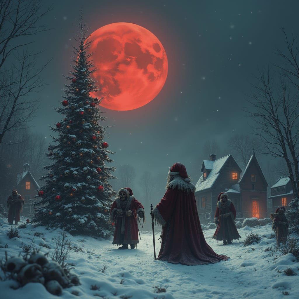 Undead Santa and Zombie Elves in Dark Fantasy Horror