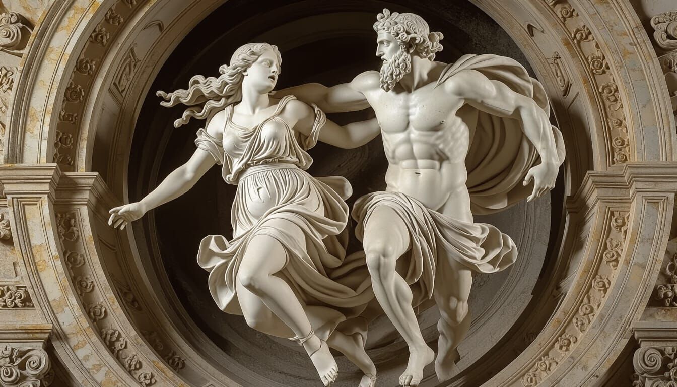 Baroque Sculpture of Hades Abducting Persephone in Bernini S...