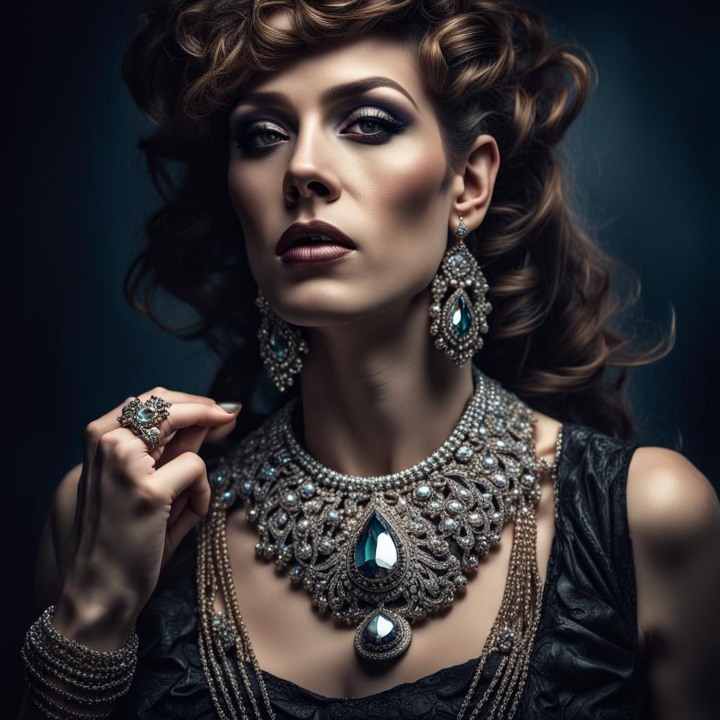 Hyperrealistic Figures Adorned with Intricate Jewelry