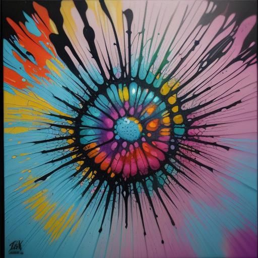 Graffiti Art Germ Under Microscope, Splash Art Style