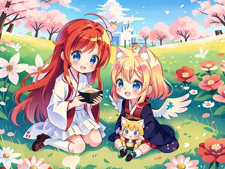 Chibi @Sabaku_Neko and a friend playing.