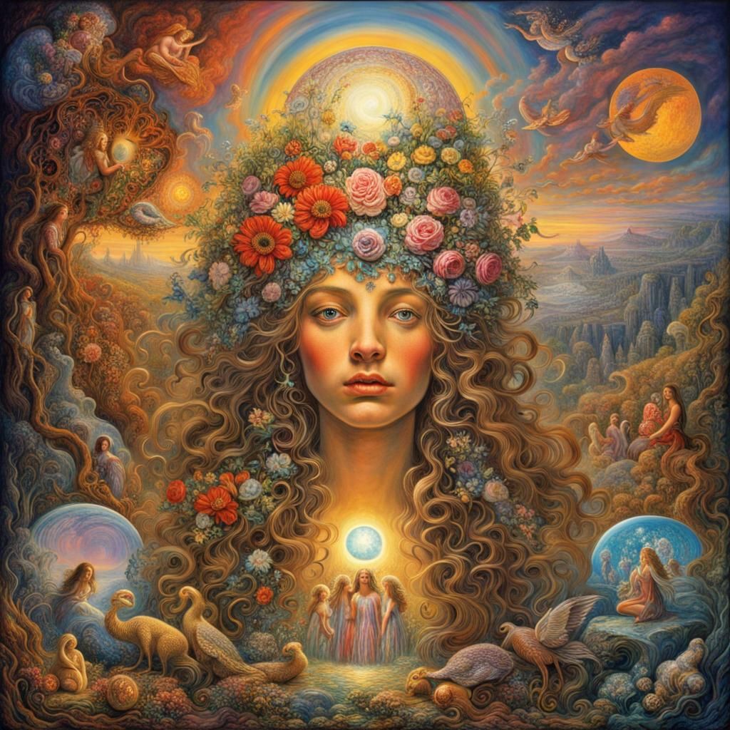 Psychedelic Hippie Masterpiece in 1960s Style