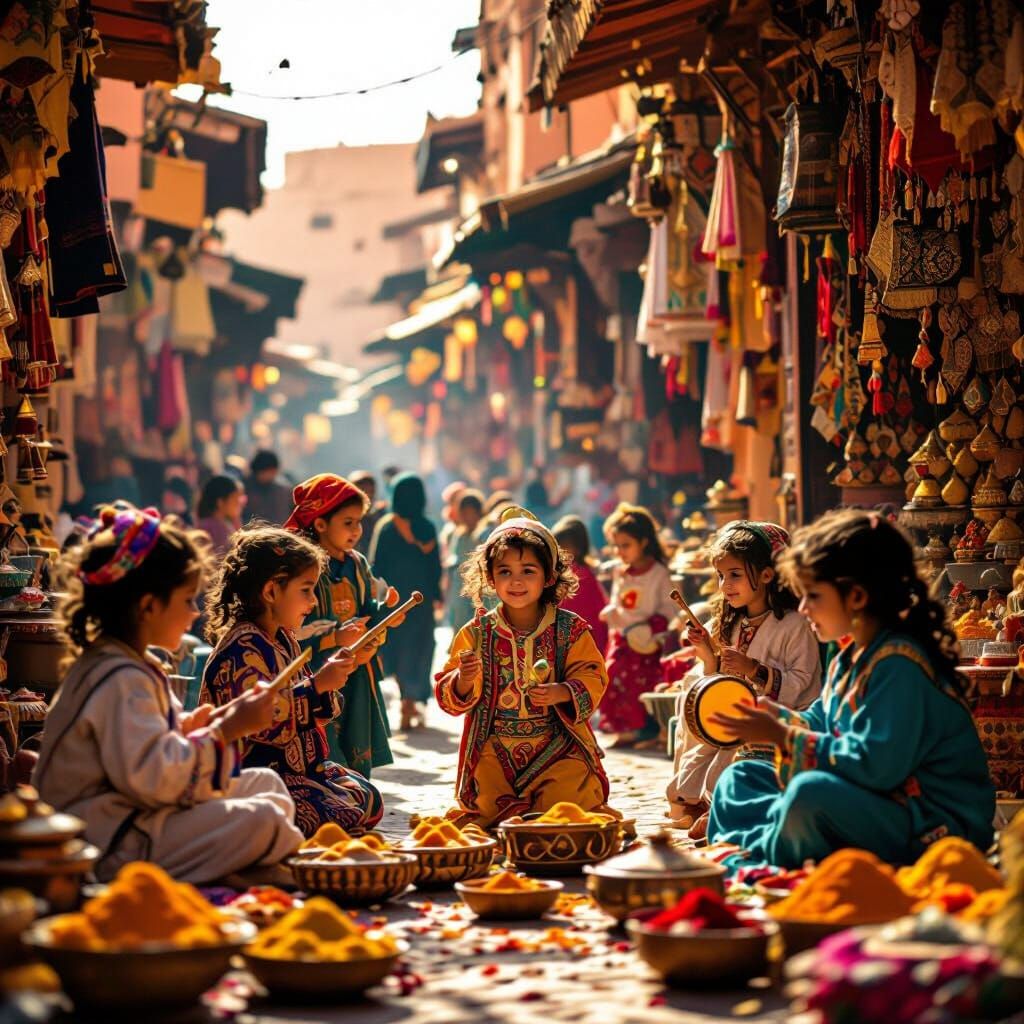 Ashura Celebration in Marrakech Souk