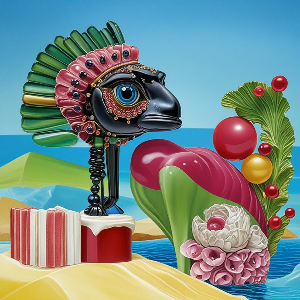 Giant Sphinx in Hieronymus Bosch Style