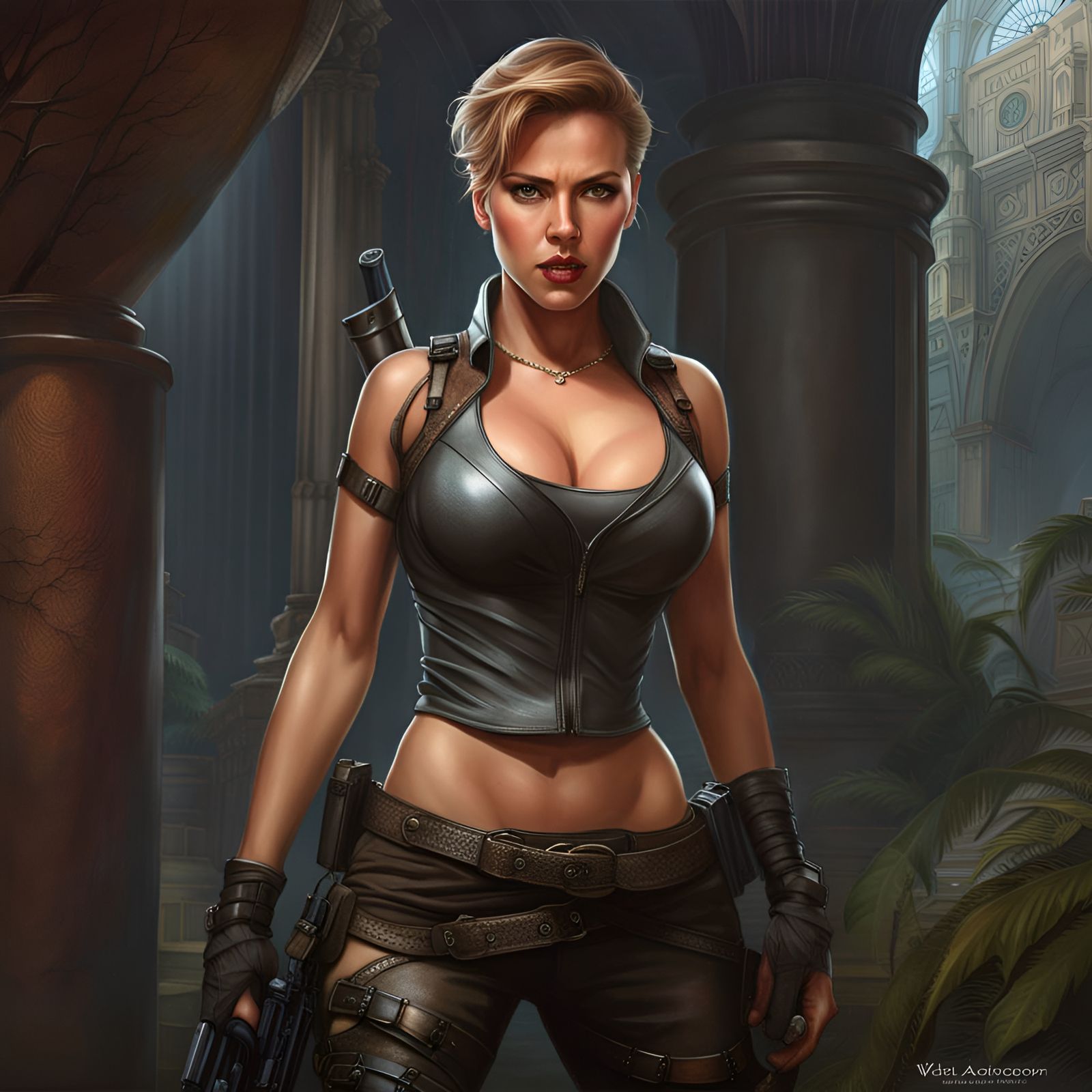 Scarlett Johansson as Lara Croft - Master Gallery - Tombraider, by Lord Elboron.