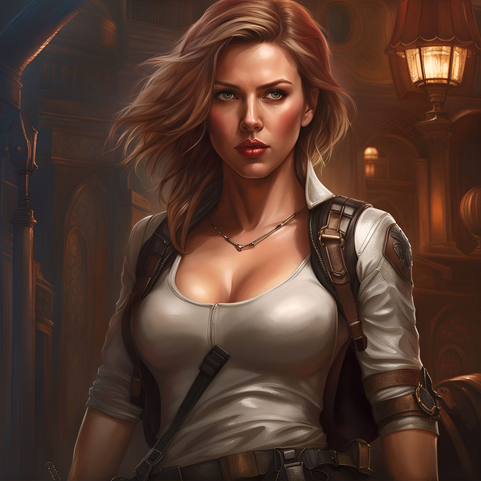 Scarlett Johansson as Lara Croft - V5 - Tombraider, by Lord Elboron.